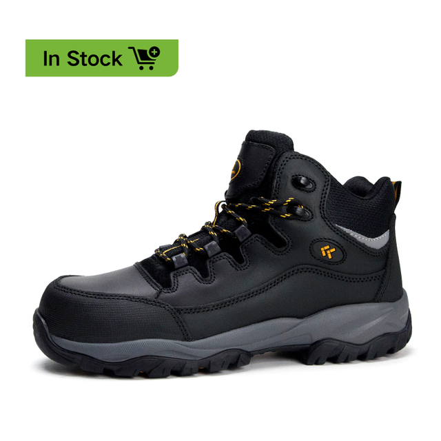 ANTENG Waterproof Work Boots Genuine Leather Upper EVA Rubber Outsole Anti-static Anti-smash Anti-puncture S1P for MEN &WOMEN 