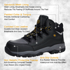 ANTENG Waterproof Work Boots Genuine Leather Upper EVA Rubber Outsole Anti-static Anti-smash Anti-puncture S1P for MEN &WOMEN 
