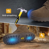 ANTENG Work Boots Genuine Leather Upper Rubber Outsole Anti-Smash Anti-Puncture for MEN & Women