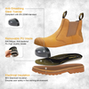 ANTENG Slip-on Electrial Insulate Work Boots Genuine Leather Upper Rubber Outsole ,Anti-smash , for Men