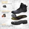 ANTENG Waterproof Work Boots Genuine Leather Upper Rubber Outsole Anti-smash for Men &Women 