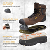 ANTENG 100% Genuine Leather Waterproof SAFETY WORK BOOTS S1P ESD for Men &Women 